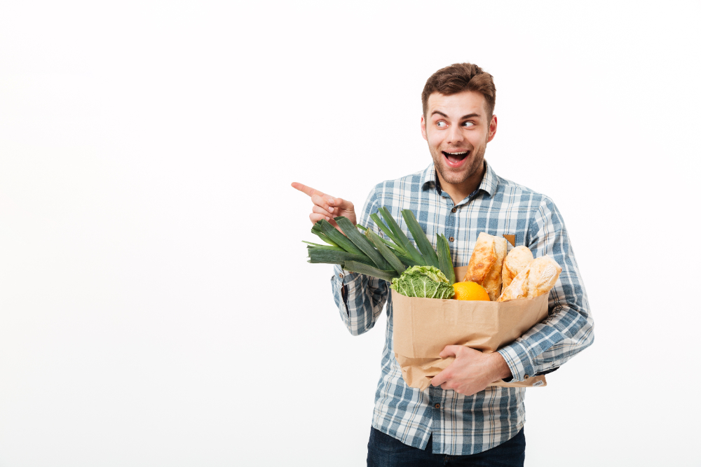 Men Carrying Groceries