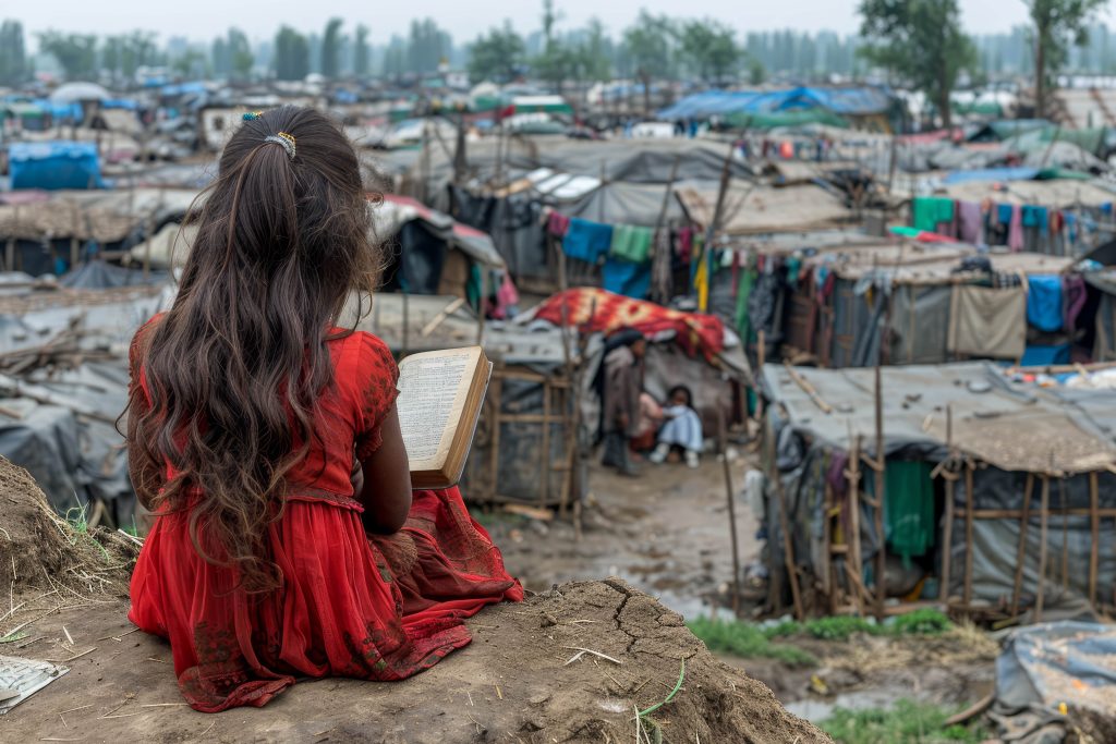 Operation Sindoor: Who Truly Benefited and What the Aftermath Revealed – A Reflection Beyond Borders 2 photorealistic kid refugee camp 1 min