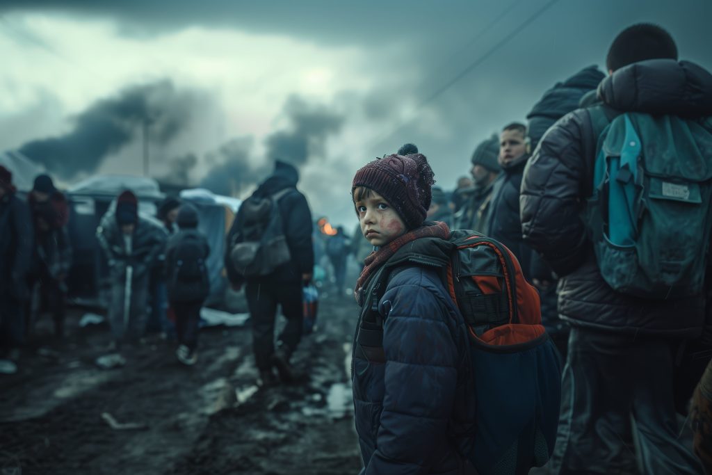 Operation Sindoor: Who Truly Benefited and What the Aftermath Revealed – A Reflection Beyond Borders 4 photorealistic kid refugee camp min
